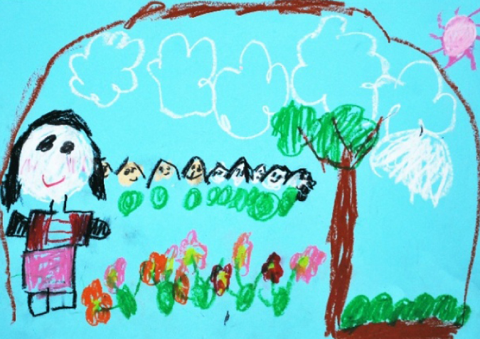飛び出すフキの子たちとふきちゃん（田島征三『ふきまんぶく』を読んで）